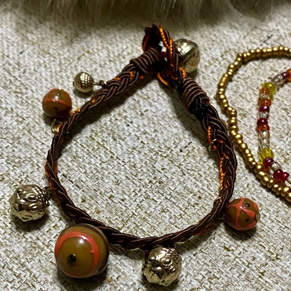 Brown and Gold Beaded Bracelet - Picture 1 of 10